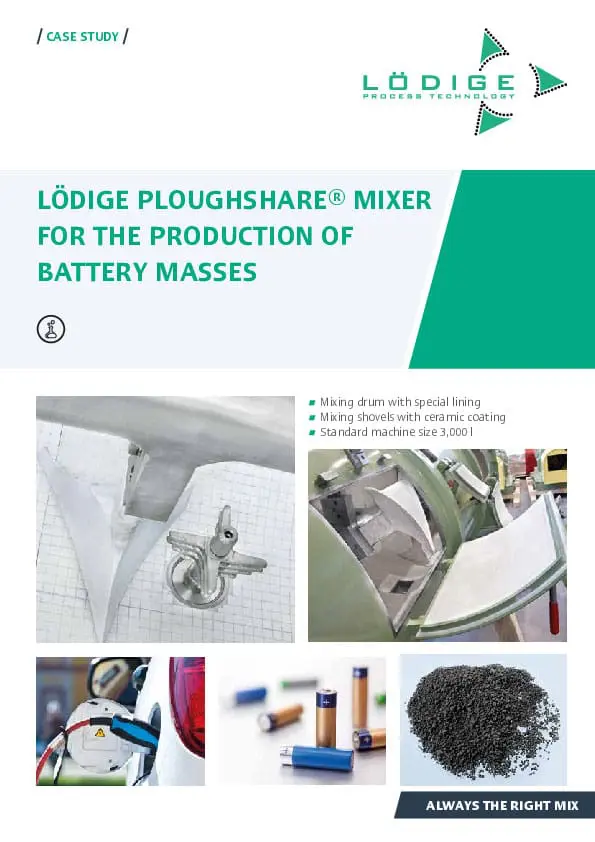 Case Study Promo - Battery Material Industry - Lodige Process Technology