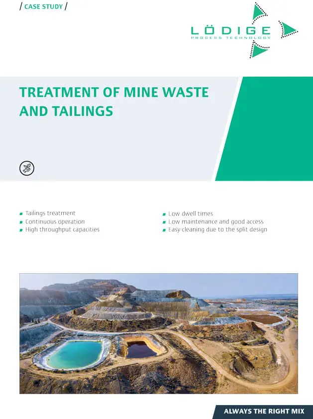 Promo - Treatment of Mine Waste and Tailings - Lodige Process Technology